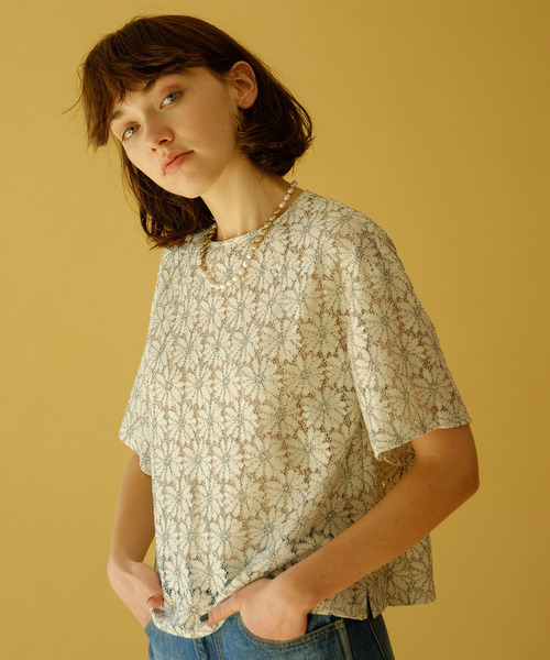 Banner Barrett(バナーバレット)の「LACE BLOUSE / レースブラウス(シャツ/ブラウス・レディース・ホワイト/ブラック・38)」の2枚目の写真