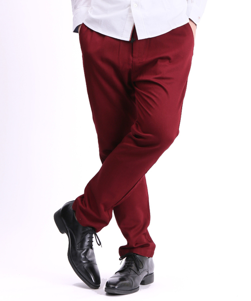 WEGO（ウィゴー）の「WEGO/コットンレーヨンイージーパンツ（チノパンツ・メンズ・グリーン系その他/ネイビー/ワイン・MEDIUM/LARGE）」の3枚目の写真