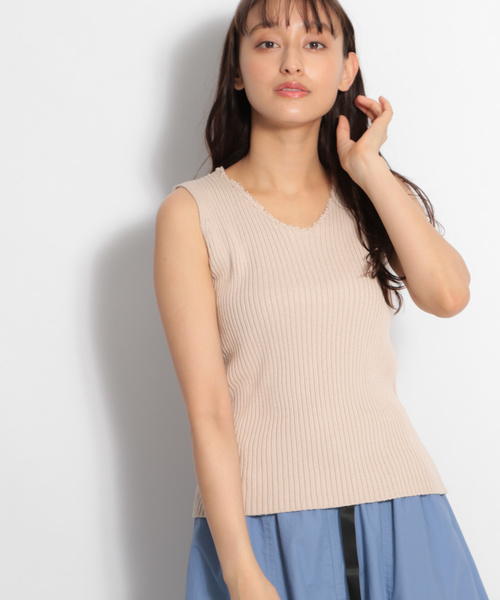 niko and...（ニコアンド）の「ホズホズニットタンク（ニット/セーター・レディース・アイボリー/ブラック/ボルドー/キャメル/ライトグリーン/ライトブラウン/ナチュラル・LARGE/MEDIUM）」の4枚目の写真