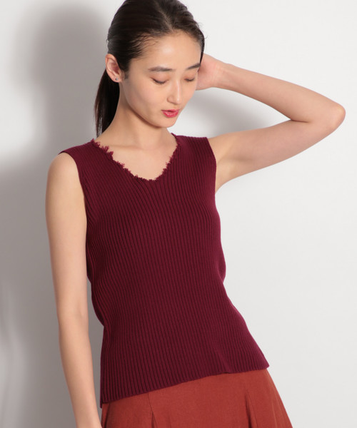 niko and...（ニコアンド）の「ホズホズニットタンク（ニット/セーター・レディース・アイボリー/ブラック/ボルドー/キャメル/ライトグリーン/ライトブラウン/ナチュラル・LARGE/MEDIUM）」の7枚目の写真