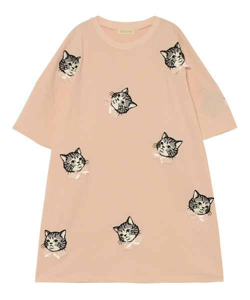 Candy Stripper（キャンディストリッパー）の「SPRUCED UP CAT Tシャツ（Tシャツ/カットソー・レディース・ブラック/ベージュ/ピンク/オフホワイト・2）」の4枚目の写真