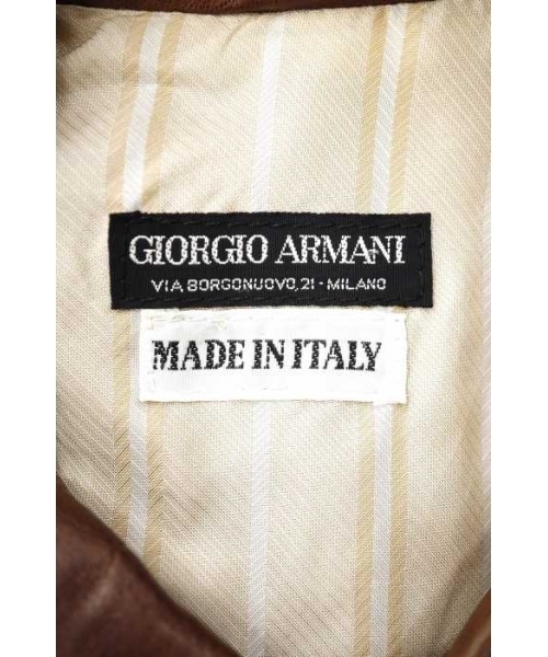 ASACA Giorgio Armani ブルゾン ブラウン SchaferandweinerShops Australia - collar zip - Brown Giorgio