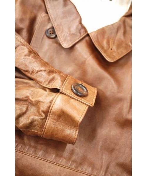 ブランド古着】カウレザーダブルボタンブルゾン（ブルゾン