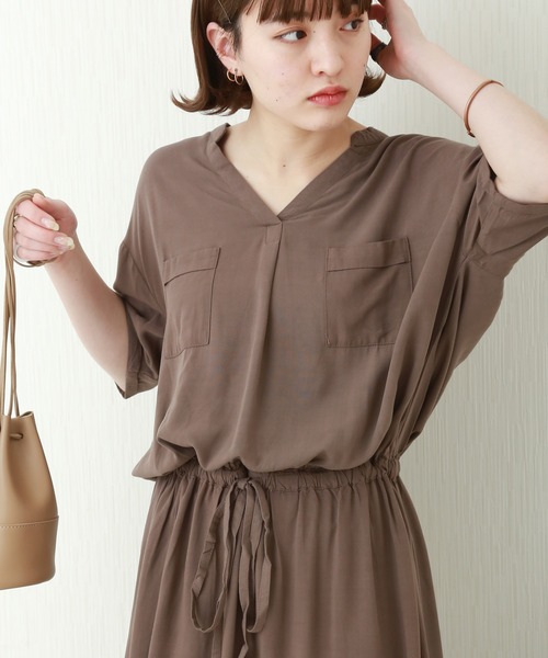 n'ee-ne（ネーネ）の「マキシワンピース（ワンピース・レディース・ブラック/ピンク/ダークアッシュ・LL/M/L）」の3枚目の写真