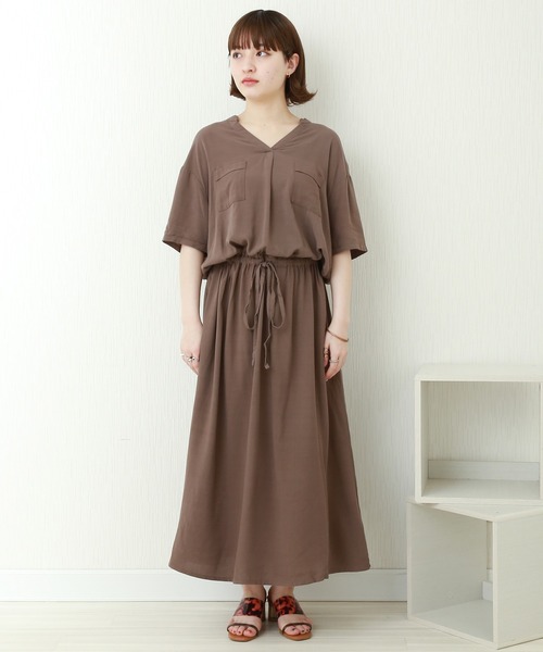 n'ee-ne（ネーネ）の「マキシワンピース（ワンピース・レディース・ブラック/ピンク/ダークアッシュ・LL/M/L）」の16枚目の写真