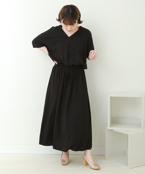 n'ee-ne（ネーネ）の「マキシワンピース（ワンピース・レディース・ブラック/ピンク/ダークアッシュ・LL/M/L）」の22枚目の写真