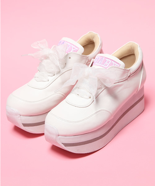 L.D.S.(エルディーエス)の「I'M YOUR “BABY”HIGH SOLE SNEAKER(スニーカー・レディース・ホワイト系・MEDIUM/LARGE)」の8枚目の写真