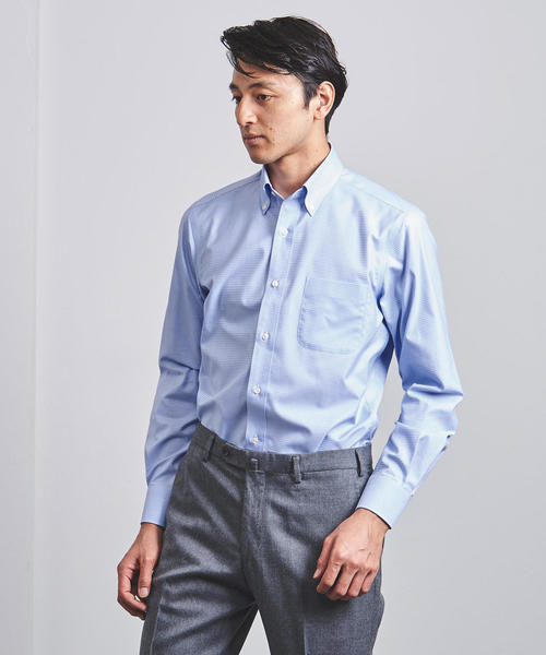 UNITED ARROWS(ユナイテッドアローズ)の「< UNITED ARROWS > イージーケアー ミニチェック ボタンダウン(シャツ/ブラウス・メンズ・ライトブルー・41cm/39cm/37cm/40cm/38cm/42cm/43cm/36cm)」の1枚目の写真