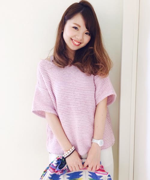 Kastane（カスタネ）の「【Kastane】シーサイドヤーンニット（ニット/セーター・レディース・オフホワイト/ネイビー/ベビーピンク/サックスブルー・FREE）」の4枚目の写真