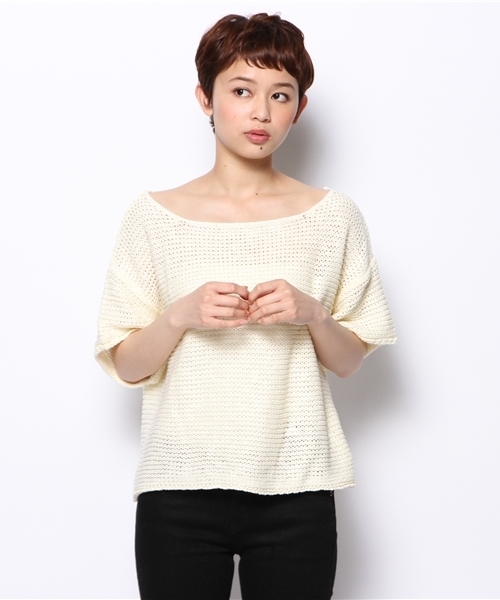 Kastane（カスタネ）の「【Kastane】シーサイドヤーンニット（ニット/セーター・レディース・オフホワイト/ネイビー/ベビーピンク/サックスブルー・FREE）」の13枚目の写真