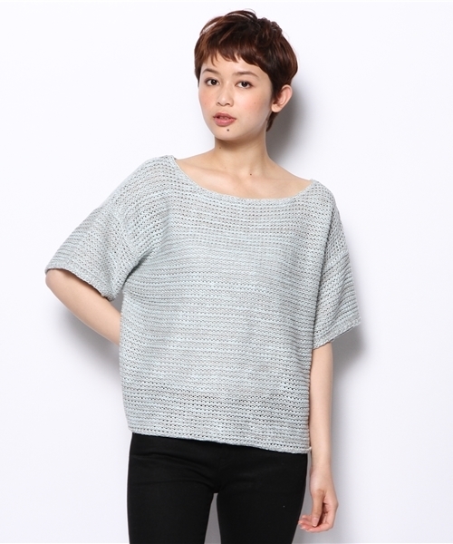 Kastane（カスタネ）の「【Kastane】シーサイドヤーンニット（ニット/セーター・レディース・オフホワイト/ネイビー/ベビーピンク/サックスブルー・FREE）」の5枚目の写真