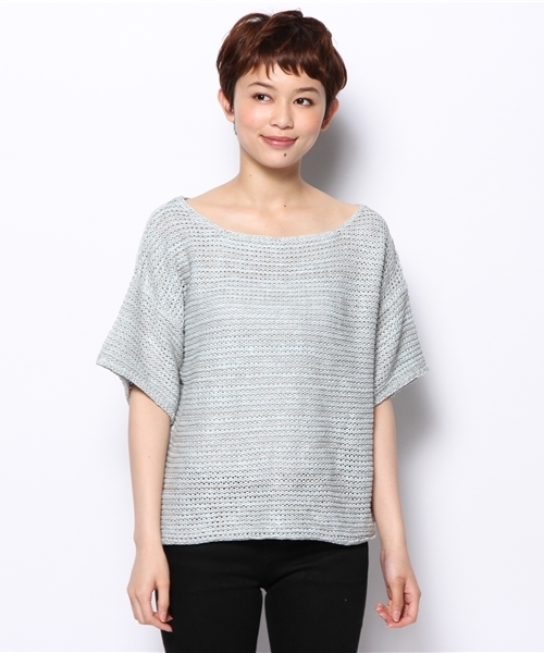 Kastane（カスタネ）の「【Kastane】シーサイドヤーンニット（ニット/セーター・レディース・オフホワイト/ネイビー/ベビーピンク/サックスブルー・FREE）」の12枚目の写真