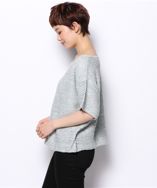 Kastane（カスタネ）の「【Kastane】シーサイドヤーンニット（ニット/セーター・レディース・オフホワイト/ネイビー/ベビーピンク/サックスブルー・FREE）」の11枚目の写真