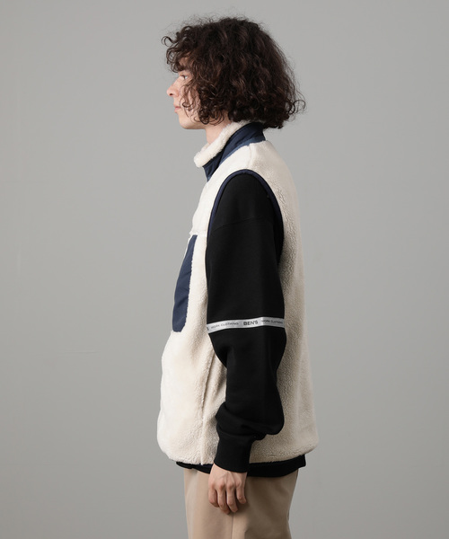 JUNRED（ジュンレッド）の「ボアフリースZIPベスト（ベスト・メンズ・ホワイト/ブラック/ブラウン・M/L）」の13枚目の写真