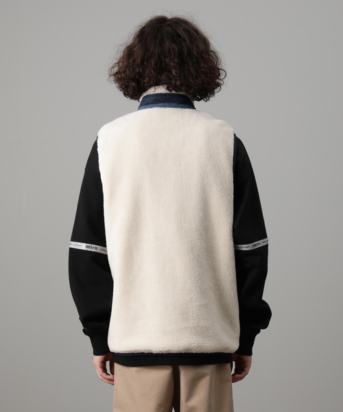 JUNRED（ジュンレッド）の「ボアフリースZIPベスト（ベスト・メンズ・ホワイト/ブラック/ブラウン・M/L）」の6枚目の写真