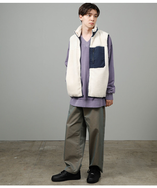 JUNRED（ジュンレッド）の「ボアフリースZIPベスト（ベスト・メンズ・ホワイト/ブラック/ブラウン・M/L）」の15枚目の写真