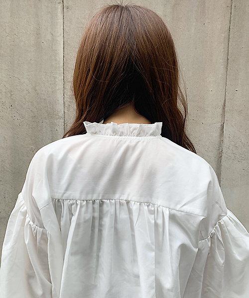 yori 新品タグ付 ムネポケットフリルシャツジャケット ブラウス 白