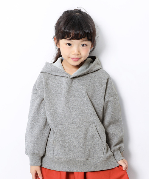 devirock(デビロック)の「裏シャギーワイドシルエットプルパーカー(パーカー・キッズ・ダークベージュ/パープル系その他/ブルー系その他/杢グレー/ラベンダー/モカ/ダークグリーン/ブラック・100cm/120cm/130cm/140cm/150cm/160cm/110cm)」の3枚目の写真