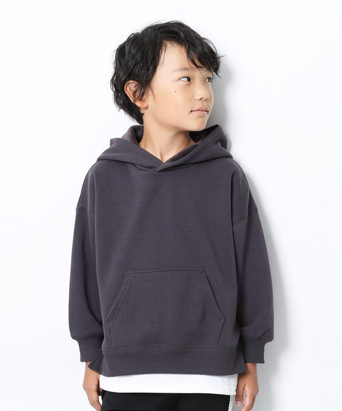 devirock(デビロック)の「裏シャギーワイドシルエットプルパーカー(パーカー・キッズ・ダークベージュ/パープル系その他/ブルー系その他/杢グレー/ラベンダー/モカ/ダークグリーン/ブラック・100cm/120cm/130cm/140cm/150cm/160cm/110cm)」の8枚目の写真