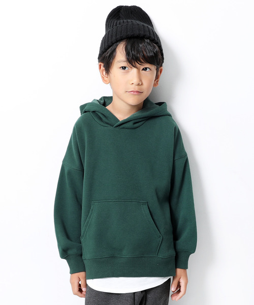 devirock(デビロック)の「裏シャギーワイドシルエットプルパーカー(パーカー・キッズ・ダークベージュ/パープル系その他/ブルー系その他/杢グレー/ラベンダー/モカ/ダークグリーン/ブラック・100cm/120cm/130cm/140cm/150cm/160cm/110cm)」の6枚目の写真