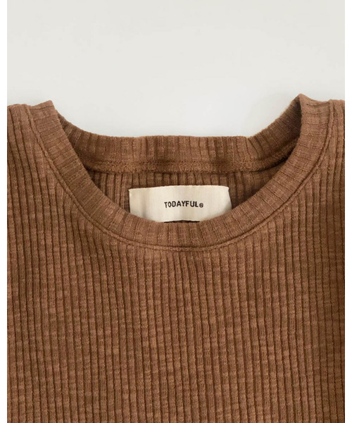 TODAYFUL（トゥデイフル）の「ラップラウンドリブドレス（ワンピース・レディース・オートミール/キャメル・36inch/38inch）」の12枚目の写真