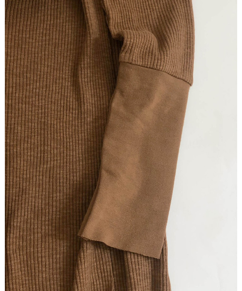 TODAYFUL（トゥデイフル）の「ラップラウンドリブドレス（ワンピース・レディース・オートミール/キャメル・36inch/38inch）」の7枚目の写真