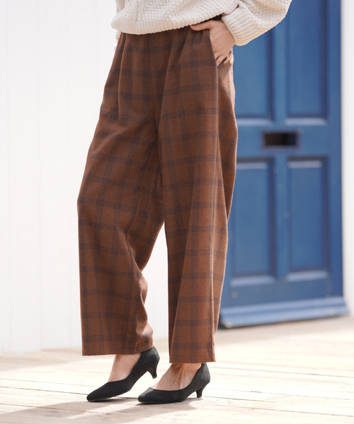 rps（アールピーエス）の「チェックワイドパンツ（その他パンツ・レディース・キャメル/ブラウン/グレー・M）」の3枚目の写真