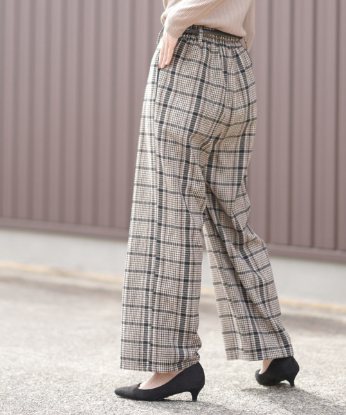 rps（アールピーエス）の「チェックワイドパンツ（その他パンツ・レディース・キャメル/ブラウン/グレー・M）」の5枚目の写真