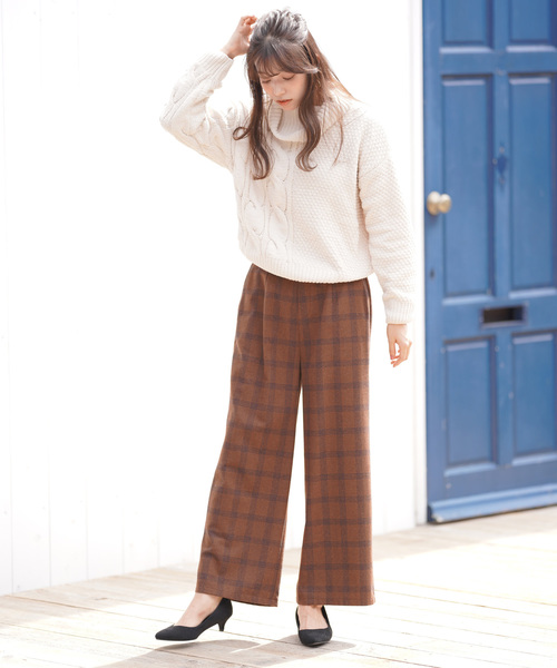 rps（アールピーエス）の「チェックワイドパンツ（その他パンツ・レディース・キャメル/ブラウン/グレー・M）」の6枚目の写真