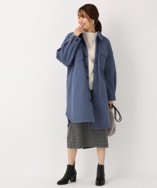 GLOBAL WORK（グローバルワーク）の「ウールライクロングCPOコート/856260（その他アウター・レディース・ベージュ系その他3/グリーン系その他3/ブルー系その他4・FREE）」の6枚目の写真