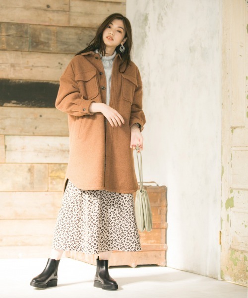 GLOBAL WORK（グローバルワーク）の「ウールライクロングCPOコート/856260（その他アウター・レディース・ベージュ系その他3/グリーン系その他3/ブルー系その他4・FREE）」の18枚目の写真