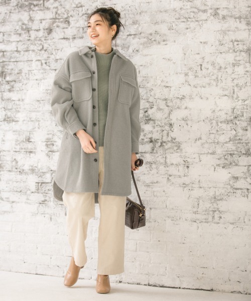 GLOBAL WORK（グローバルワーク）の「ウールライクロングCPOコート/856260（その他アウター・レディース・ベージュ系その他3/グリーン系その他3/ブルー系その他4・FREE）」の19枚目の写真