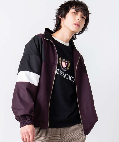 WEGO（ウィゴー）の「WEGO/TRカラーブロックスタンドブルゾン（ブルゾン・メンズ・ベージュ/ブラック/ワイン/ダークグリーン/ブラック系その他・LARGE/MEDIUM）」の5枚目の写真