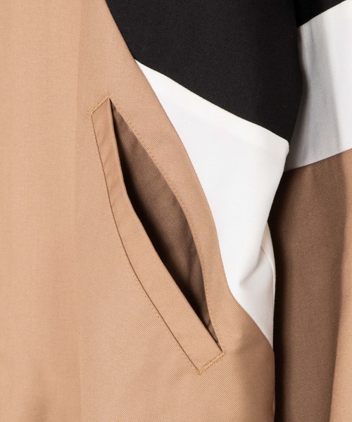 WEGO（ウィゴー）の「WEGO/TRカラーブロックスタンドブルゾン（ブルゾン・メンズ・ベージュ/ブラック/ワイン/ダークグリーン/ブラック系その他・LARGE/MEDIUM）」の8枚目の写真