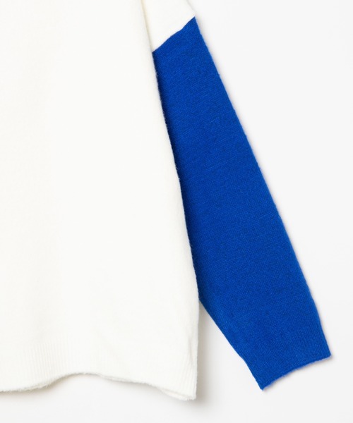 DING(ディング)の「DING/バイカラータートルニット(ニット/セーター・レディース・ホワイト/ブラック・FREE)」の11枚目の写真