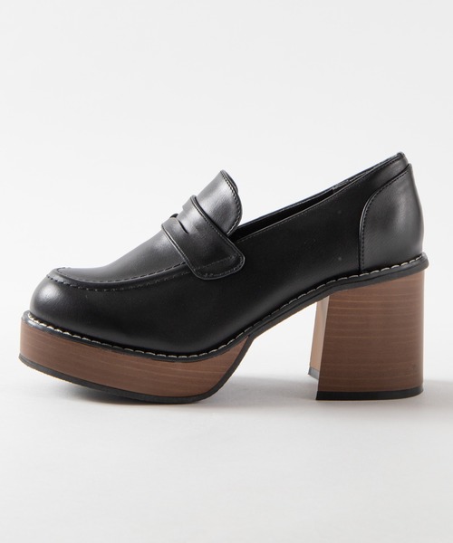 WEGO(ウィゴー)の「WEGO/ウッドソールヒールローファー(ローファー・レディース・ブラック/ブラック系その他・MEDIUM/LARGE)」の11枚目の写真