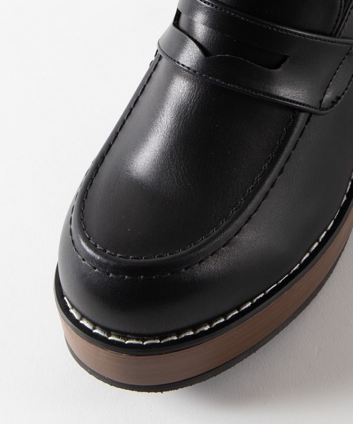 WEGO(ウィゴー)の「WEGO/ウッドソールヒールローファー(ローファー・レディース・ブラック/ブラック系その他・MEDIUM/LARGE)」の5枚目の写真