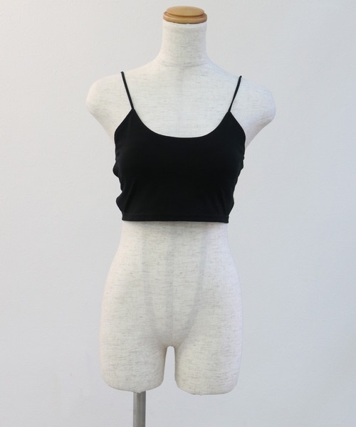 Avvenente(アベネンテ)の「【Avvenente】カップ付きバッククロスキャミブラトップ(キャミソール・レディース・ホワイト/ブラック・M)」の3枚目の写真