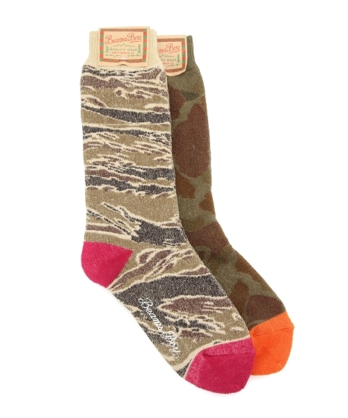 BEAMS BOY（ビームスボーイ）の「BEAMS BOY / カモフラージュ ソックス（ソックス/靴下・レディース・ピンク/オレンジ・ONE SIZE）」の12枚目の写真