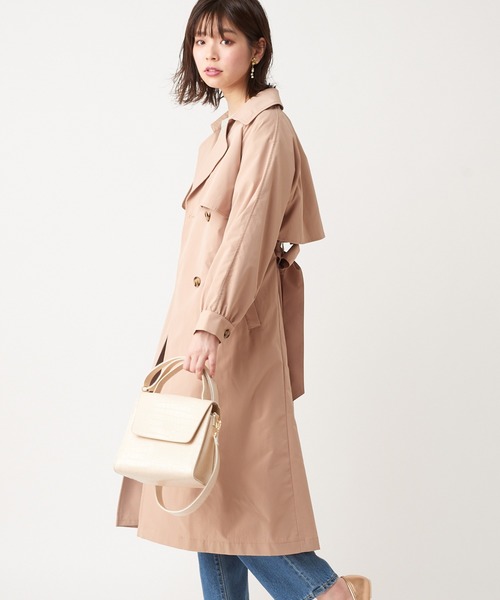 natural couture(ナチュラルクチュール)の「フレアヨーク女優トレンチコート(トレンチコート・レディース・ベージュ/ミント/ラベンダー/ライトベージュ・FREE)」の1枚目の写真
