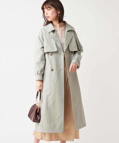 natural couture(ナチュラルクチュール)の「フレアヨーク女優トレンチコート(トレンチコート・レディース・ベージュ/ミント/ラベンダー/ライトベージュ・FREE)」の19枚目の写真