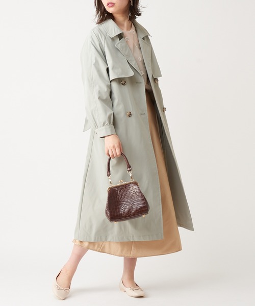 natural couture(ナチュラルクチュール)の「フレアヨーク女優トレンチコート(トレンチコート・レディース・ベージュ/ミント/ラベンダー/ライトベージュ・FREE)」の16枚目の写真