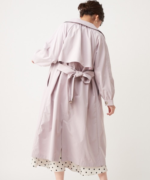 natural couture(ナチュラルクチュール)の「フレアヨーク女優トレンチコート(トレンチコート・レディース・ベージュ/ミント/ラベンダー/ライトベージュ・FREE)」の7枚目の写真