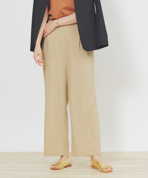 qualite（カリテ）の「【ITALY】【セットアップ】リネンレーヨンワイドパンツ（その他パンツ・レディース・ブラック/ブルー/ベージュ/ラベンダー・34/40/38/36）」の3枚目の写真