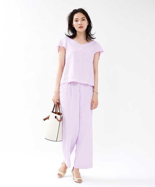 qualite（カリテ）の「【ITALY】【セットアップ】リネンレーヨンワイドパンツ（その他パンツ・レディース・ブラック/ブルー/ベージュ/ラベンダー・34/40/38/36）」の18枚目の写真