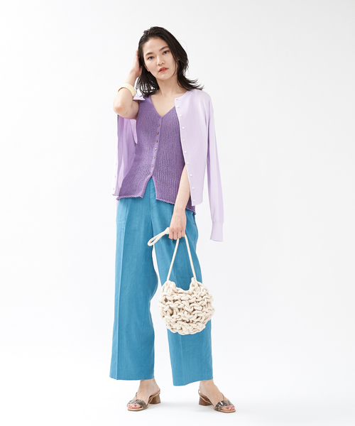 qualite（カリテ）の「【ITALY】【セットアップ】リネンレーヨンワイドパンツ（その他パンツ・レディース・ブラック/ブルー/ベージュ/ラベンダー・34/40/38/36）」の12枚目の写真