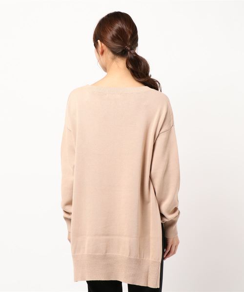 DouDou（ドゥドゥ）の「スリットプルオーバー（ニット/セーター・レディース・ブルー系その他/ピンクベージュ・FREE）」の4枚目の写真