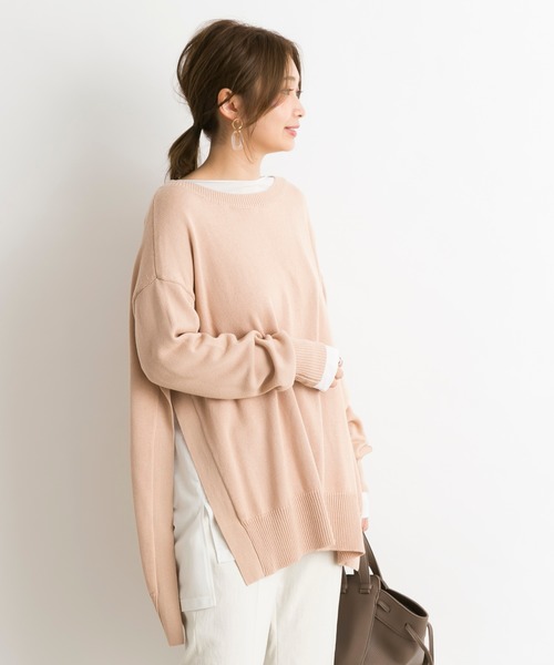 DouDou（ドゥドゥ）の「スリットプルオーバー（ニット/セーター・レディース・ブルー系その他/ピンクベージュ・FREE）」の10枚目の写真
