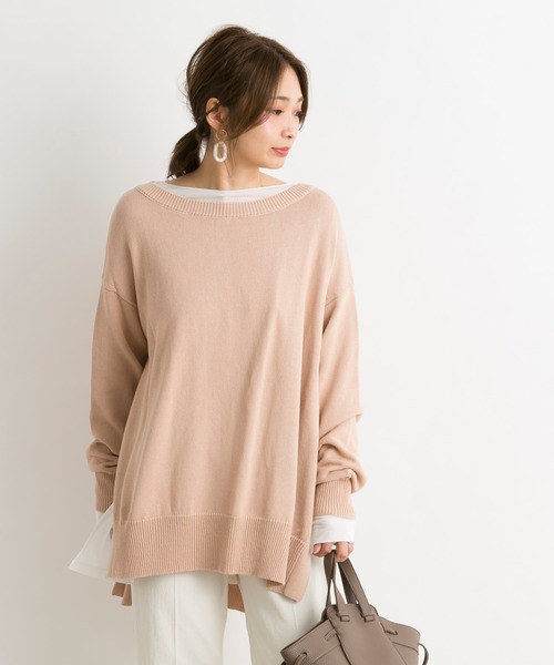 DouDou（ドゥドゥ）の「スリットプルオーバー（ニット/セーター・レディース・ブルー系その他/ピンクベージュ・FREE）」の11枚目の写真