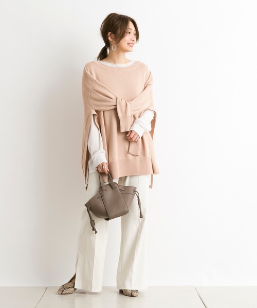 DouDou（ドゥドゥ）の「スリットプルオーバー（ニット/セーター・レディース・ブルー系その他/ピンクベージュ・FREE）」の15枚目の写真